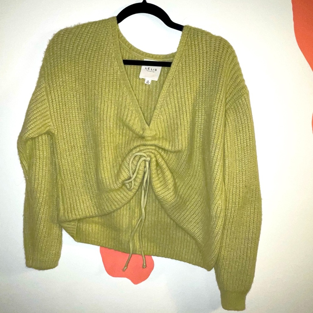 Le Lis cozy chartreuse sweater medium